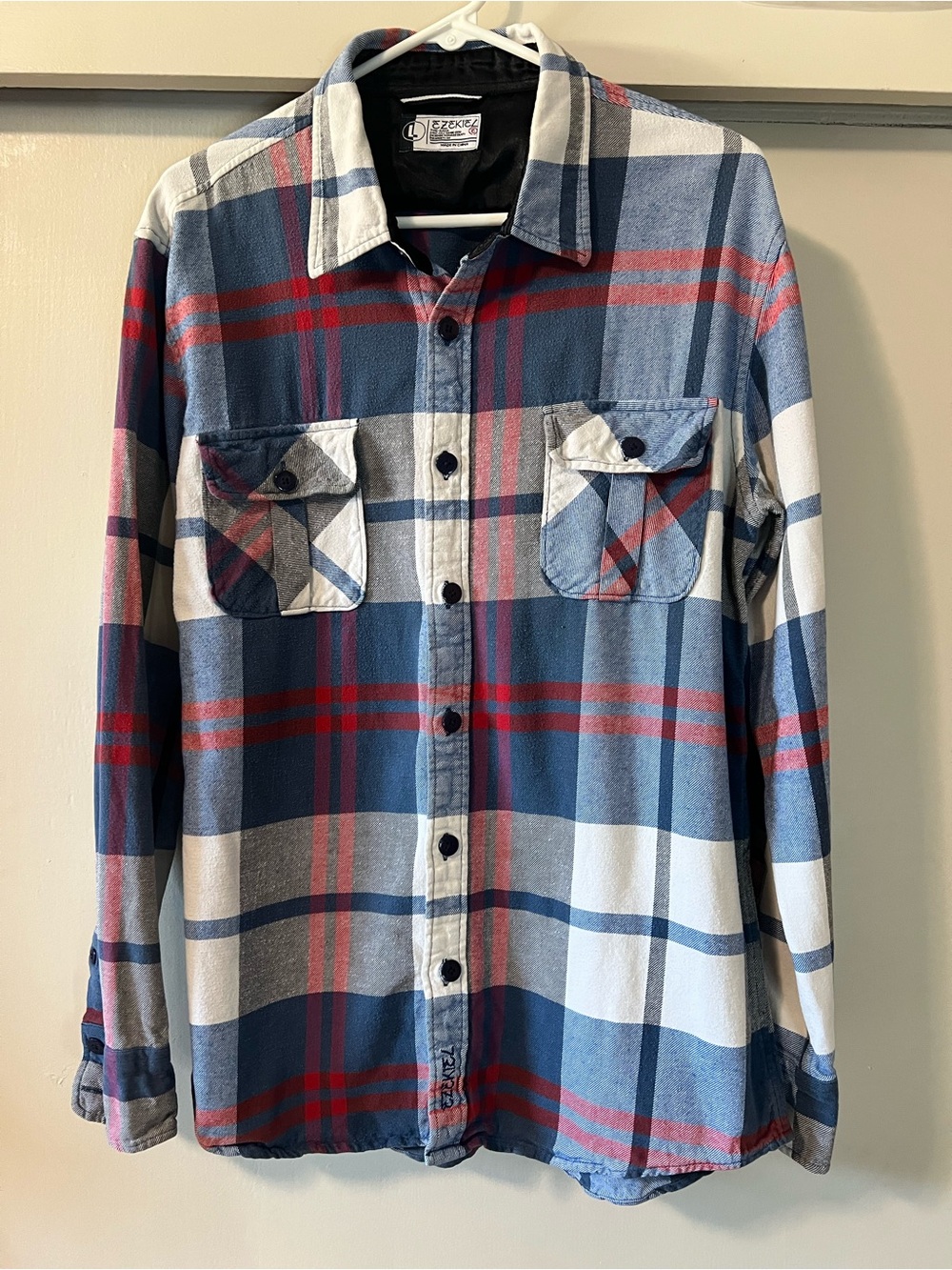 Men's Ezekiel Blue & Red Plaid Button-Up Shirt